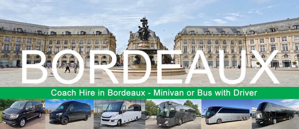 Bus hire and minivan rental with driver in Bordeaux