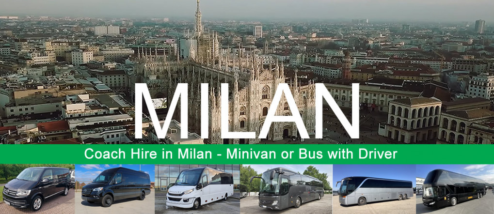 Bus hire and minivan rental with driver in Milan