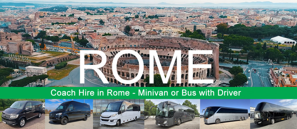Bus hire and minivan rental with driver in Rome