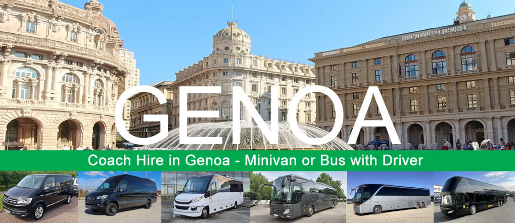 Bus hire and minivan rental with driver in Genoa