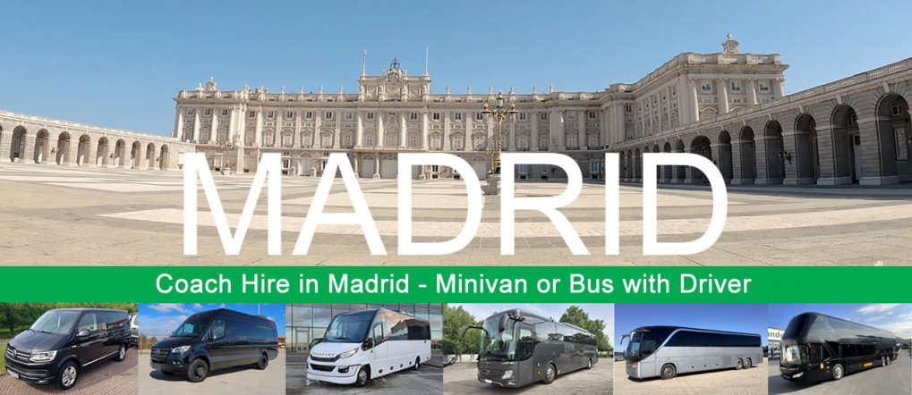 Bus hire and minivan rental with driver in Madrid